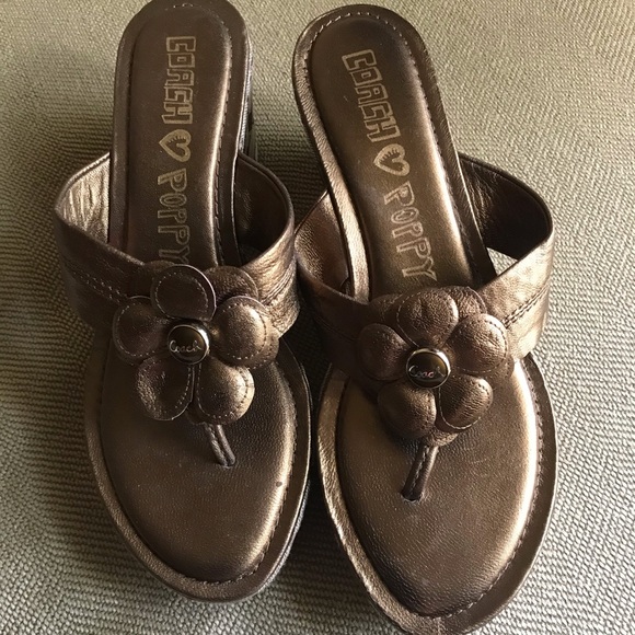 Coach Poppy Harley Metallic Bronze wedge - Picture 1 of 8